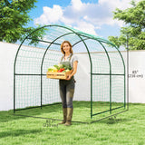 Garden Arch Trellis for Climbing Plants Outdoor, 7.1FT Tall Cucumber Trellis with Climbing Net for Backyard