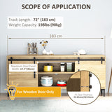 Mini Sliding Barn Door Hardware Kit for Double Doors, TV Stands, Fit 17.7