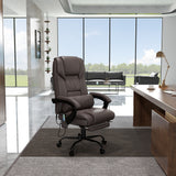 6-Point Vibration Massage Chair, Height Adjustable Reclining Computer Chair with Retractable Footrest