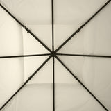 Square2-Tier Gazebo Canopy Replacement Top Cover Water-resistant UV Protected Shade Protection (Cream White)