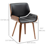 Dining Chairs Set of 2, PU Leather Kitchen Chairs with Upholstered Seats and Solid Wood Legs for Dining Room
