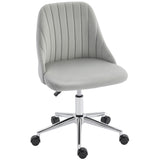 Vanity Chair for Makeup, Velvet Comfy Office Chair with Adjustable Height, Swivel Wheels for Bedroom