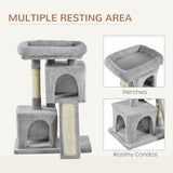 Plush Cat Tree Tower Activity Center with Sisal Scratching Post Scratching Board Perch Condo