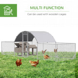 21.7' x 6.2' Metal Chicken Run with Waterproof and Anti-UV Cover