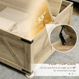 Farmhouse Coffee Table, Hidden Storage Compartment and Wooden Legs