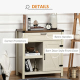 Rustic Barn Door Storage Cabinet Modern Farmhouse Buffet Sideboard for Kitchen