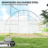 20x10x6.6ft Heavy Duty Outdoor Walk-in Tunnel Greenhouse Portable Garden Planting Warm House with PE Cover