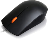 Lenovo 300 USB Wired Computer Mouse - Full Size Optical Ambidextrous M