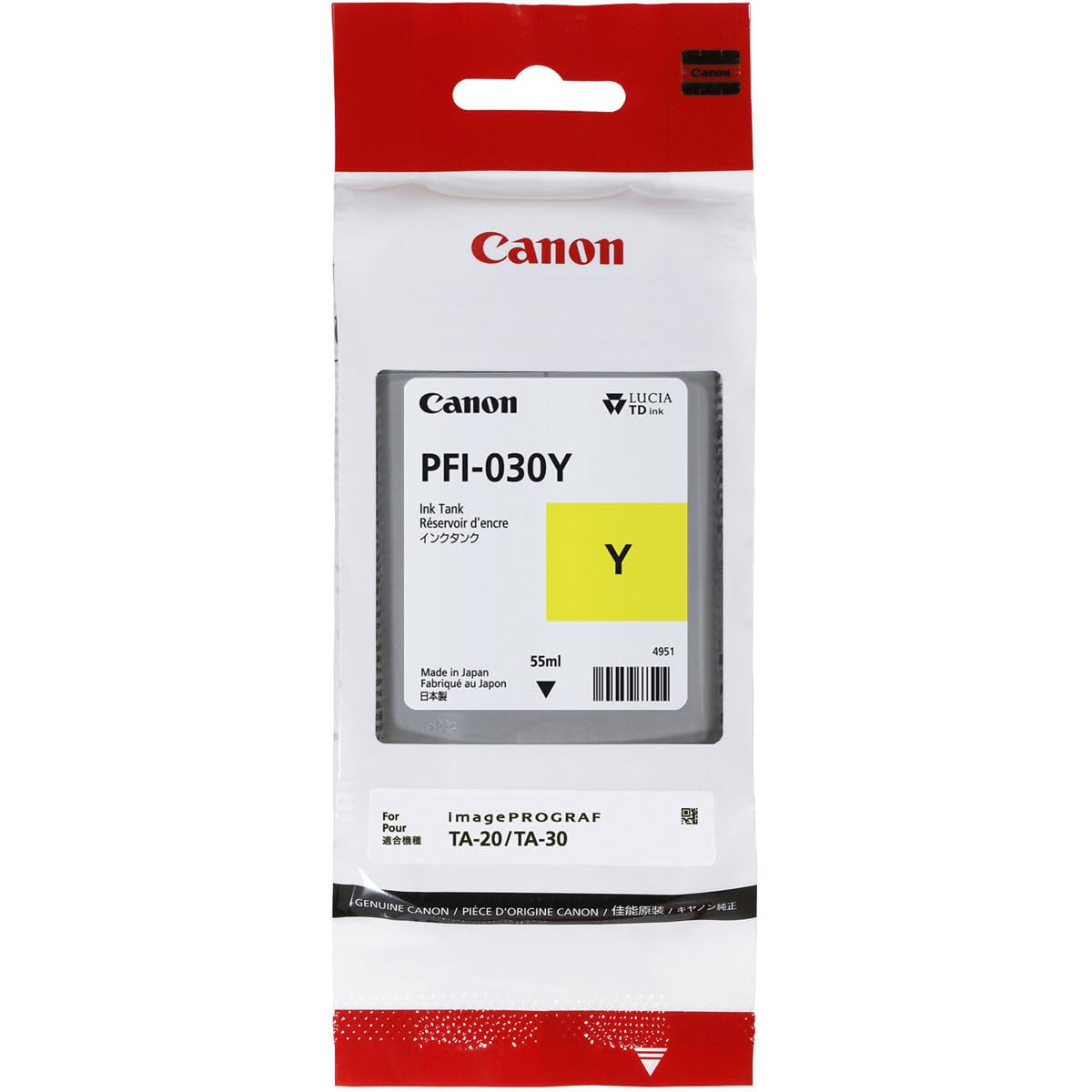 Canon Genuine PFI-030 Y Yellow Ink Cartridge 55ml, Compatible with ima