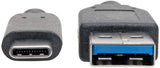 Tripp Lite USB C to USB A Cable, USB 3.1 Gen 1, Male to Male, Black, 6