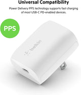 Bloc chargeur USB-C Belkin 20W, USB-C PD, PPS charge ultra-rapide