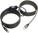 Câble répéteur actif USB-A vers USB-B 2.0 haute vitesse Tripp Lite, mâle-à-
