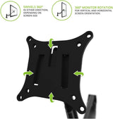 StarTech Desk Mount Monitor Arm, UP to 32IN Display, Max 22LB/10KG, VESA 75X75/100X100, C-Clamp, Fully Articulating, Mechanical Spring, TAA-Compliant