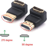 Adaptateur HDMI 2.0 à angle vers le bas StarTech, mâle vers femelle, économiseur de port HDMI coudé vertical à 90 degrés, 4K 60 Hz, extension de connecteur HDMI haute vitesse, M/F