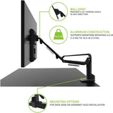 StarTech Monitor Desk Mount for 27IN 16:9 or 30IN 21:9 Ultrawide Screens, VESA 75X75/100X100, TOOL-LESS Arm Adjustments, C-Clamp/Grommet