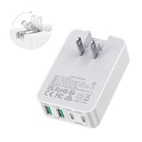 4PORT USB Travel Wall Charger 34W/6.8A 110V/220V White