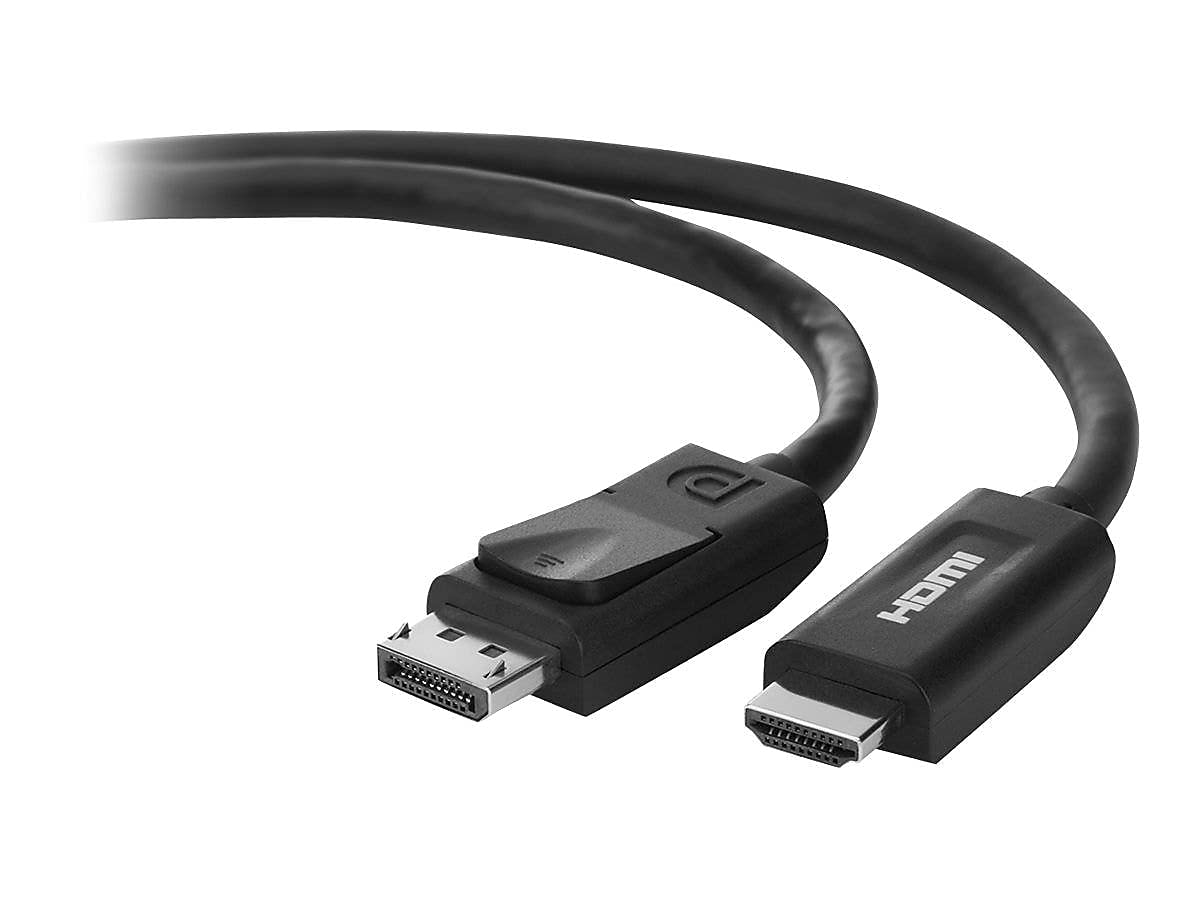 Belkin F2CD001b06-E Câble DisplayPort Mâle vers HDMI Mâle (6 pieds, Noir)
