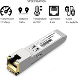 Module Transcepteur SFP RJ45 1000BASE-T Compatible avec Juniper