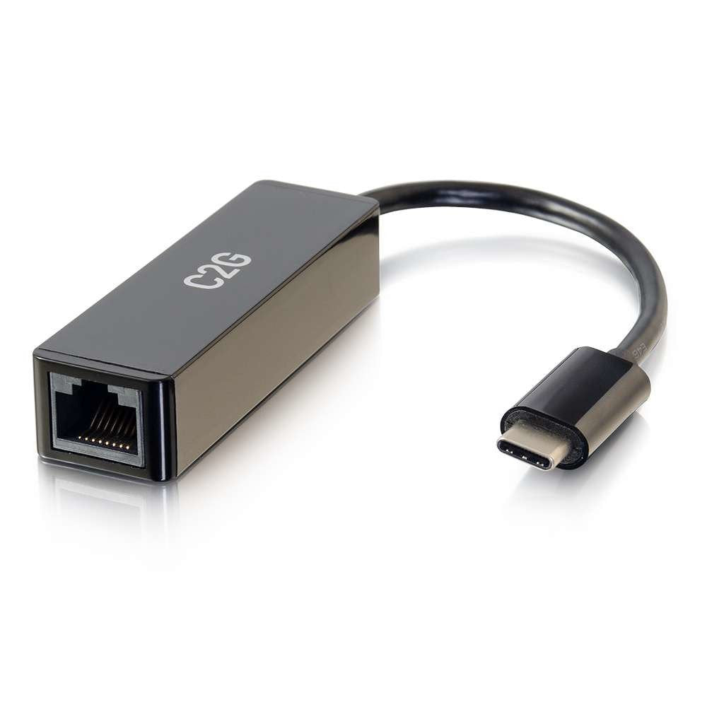 C2G 29826 USB-C to Ethernet Network Adapter, Black
