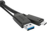 Câble USB-C mâle vers USB-C mâle Targus avec vis et attache USB-A, 1 m