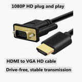 IOSSIOPPIA HDMI to VGA Cable Gold Plated hdmi to vga 1.8m Computer Con