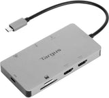 Mini-station d'accueil Ultra Targus USB4 double 4K HDMI avec PD3.1 EPR 140 W avec PASSTHROUGH FRS 40 GBPS (3 USB-C 10 GBPS, 2 USB-A 10 GBPS, Ethernet)