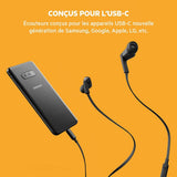 Belkin in-Ear USB-C Headphones w/Mic Control - S, M, and L, Black (G3H