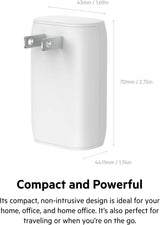 Chargeur mural StarTech 37 W USB-C et USB-A, chargeur portable avec chargement rapide USB Power Delivery, sortie USB-C PD 25 W / USB-A 12 W, double port