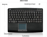 Adesso AKB-410UB SlimTouch Mini USB Keyboard with Built-in Touchpad (A