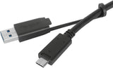 Câble USB-C mâle vers USB-C mâle Targus avec vis et attache USB-A, 1 m