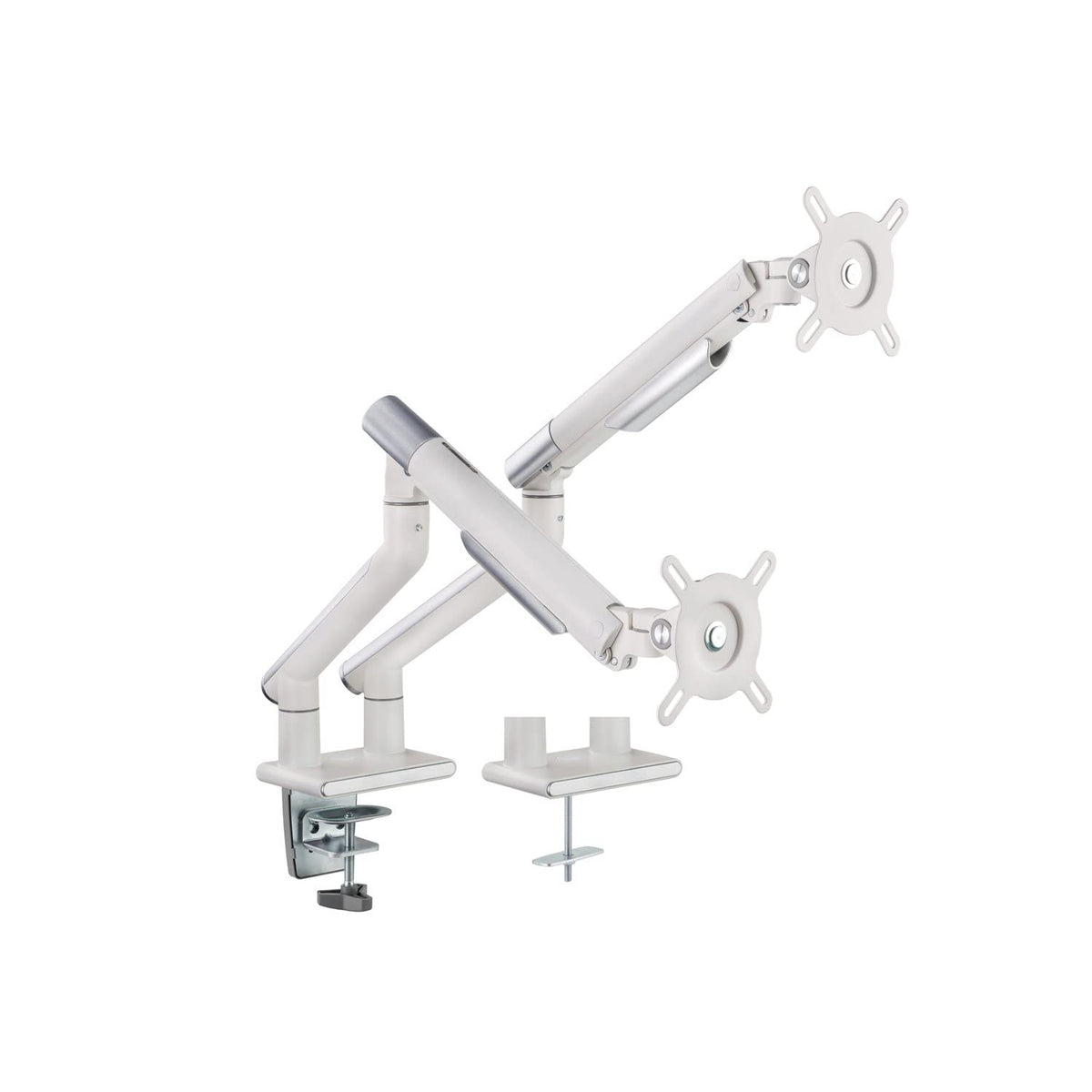 Amer Mounts - Dual Monitor Clamp Grommet Mount with Articulating Arms