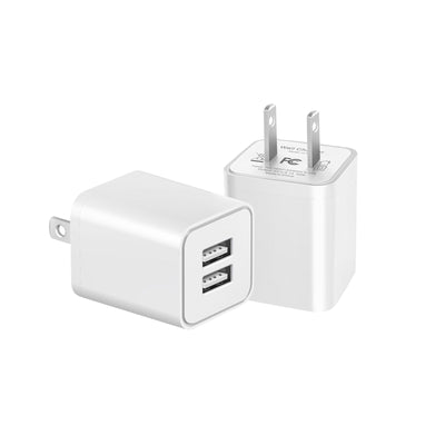 USB Charger Block, 2 Pack Dual Port USB Wall Plug 2.1A Power Adapter C