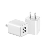USB Charger Block, 2 Pack Dual Port USB Wall Plug 2.1A Power Adapter C