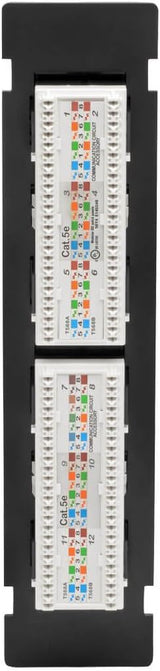 Tripp Lite Cat5/Cat5e Wall-Mount PoE-Plus Compliant Patch Panel 12-Por