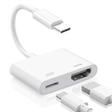 Type C to HDMI to USB C Adapter, USB C to HDMI Adapter with 100W Fast