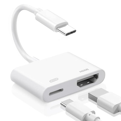 Type C to HDMI to USB C Adapter, USB C to HDMI Adapter with 100W Fast