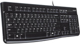 Logitech K120 Wired Keyboard for Windows, USB Plug-and-Play, Full-Size