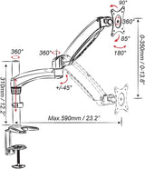 HYDRA Ergonomic Monitor Mount Articulating Arm (15-24, 27, 28 inch dis