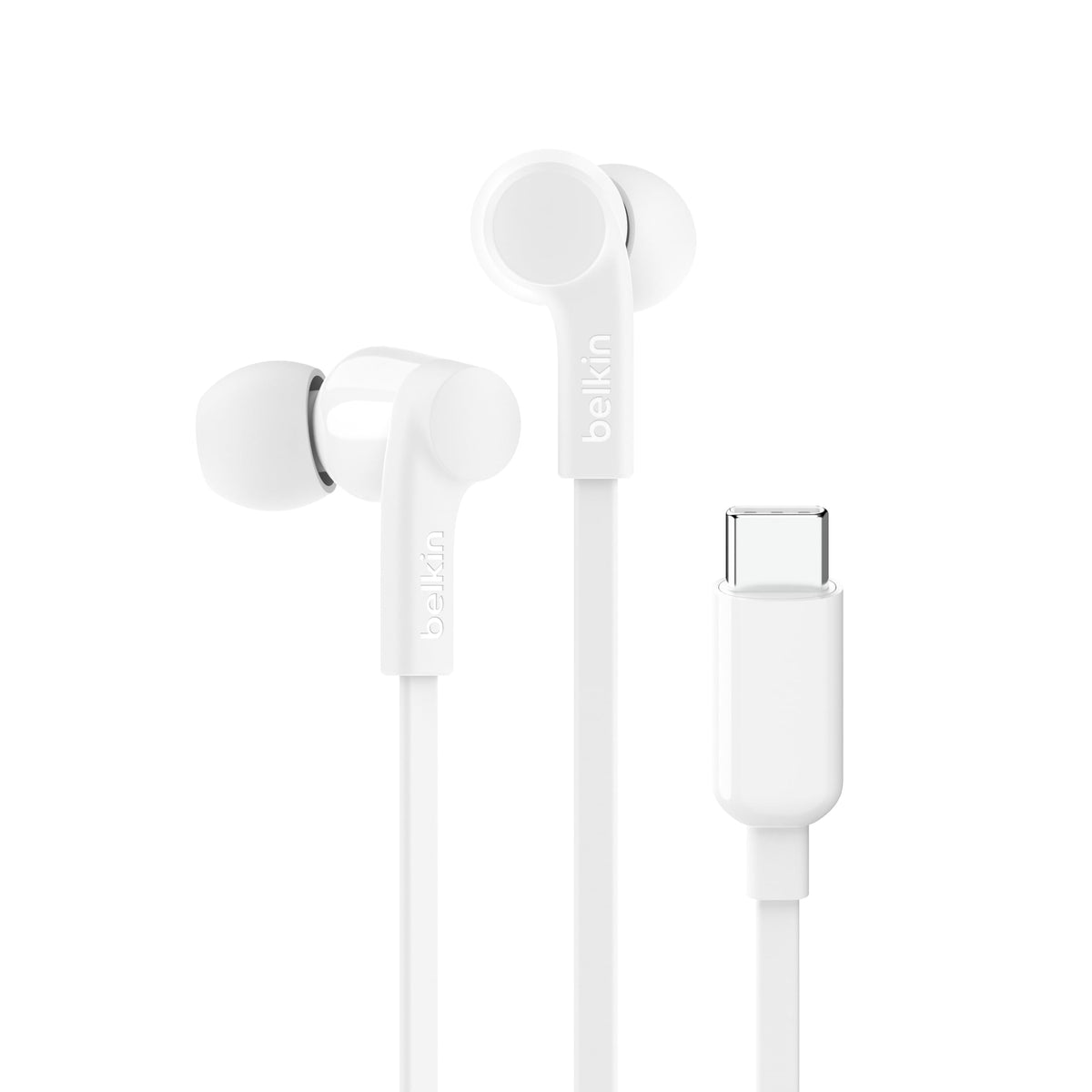 Belkin in-Ear USB-C Headphones w/Mic Control - S, M, and L, White (G3H