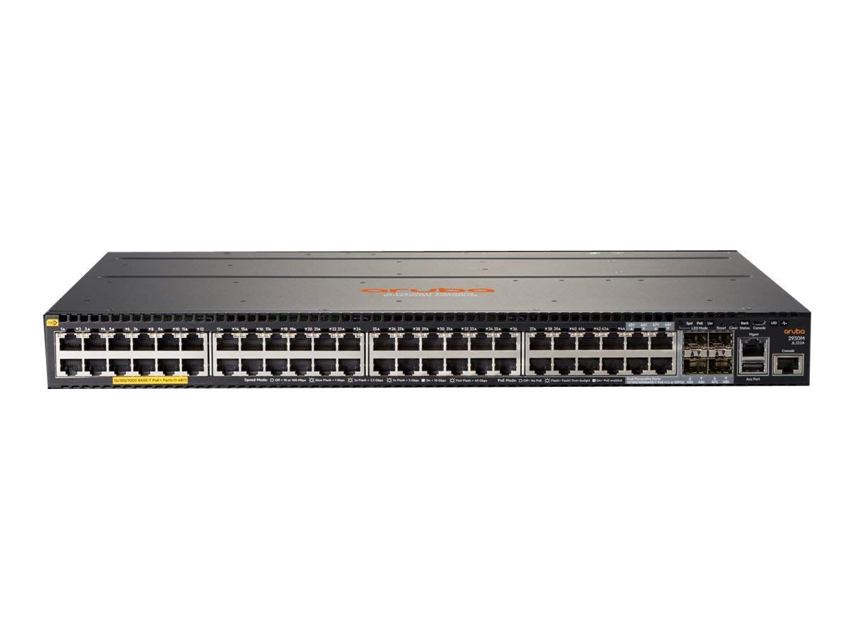 Commutateur HPE Aruba 2930M 48G POE+ 1 emplacement HP JL322A (Reconditionnée)