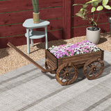Raised Garden Bed, Wooden Wagon Planter Boxes with Drainage Holes