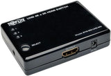 Tripp Lite 3-Port 4K HDMI Switch for Video and Audio, 3 in 1 Out, IR R
