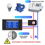 Ampèremètre Voltmètre AC Compteur d'énergie Écran LCD Numérique