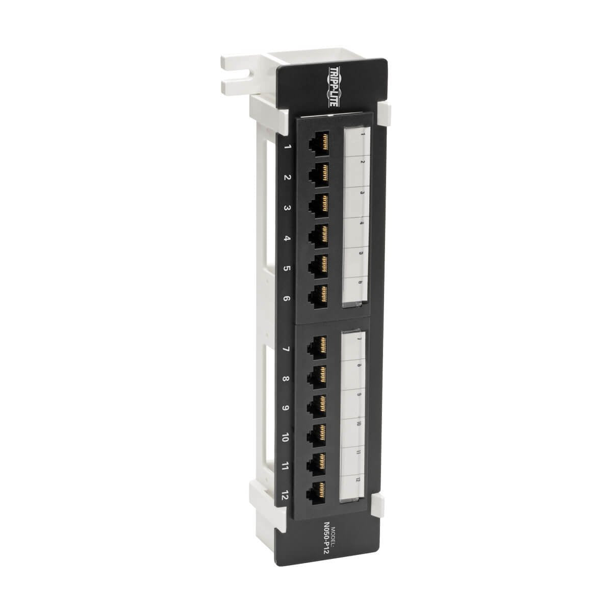 Tripp Lite Cat5/Cat5e Wall-Mount PoE-Plus Compliant Patch Panel 12-Por