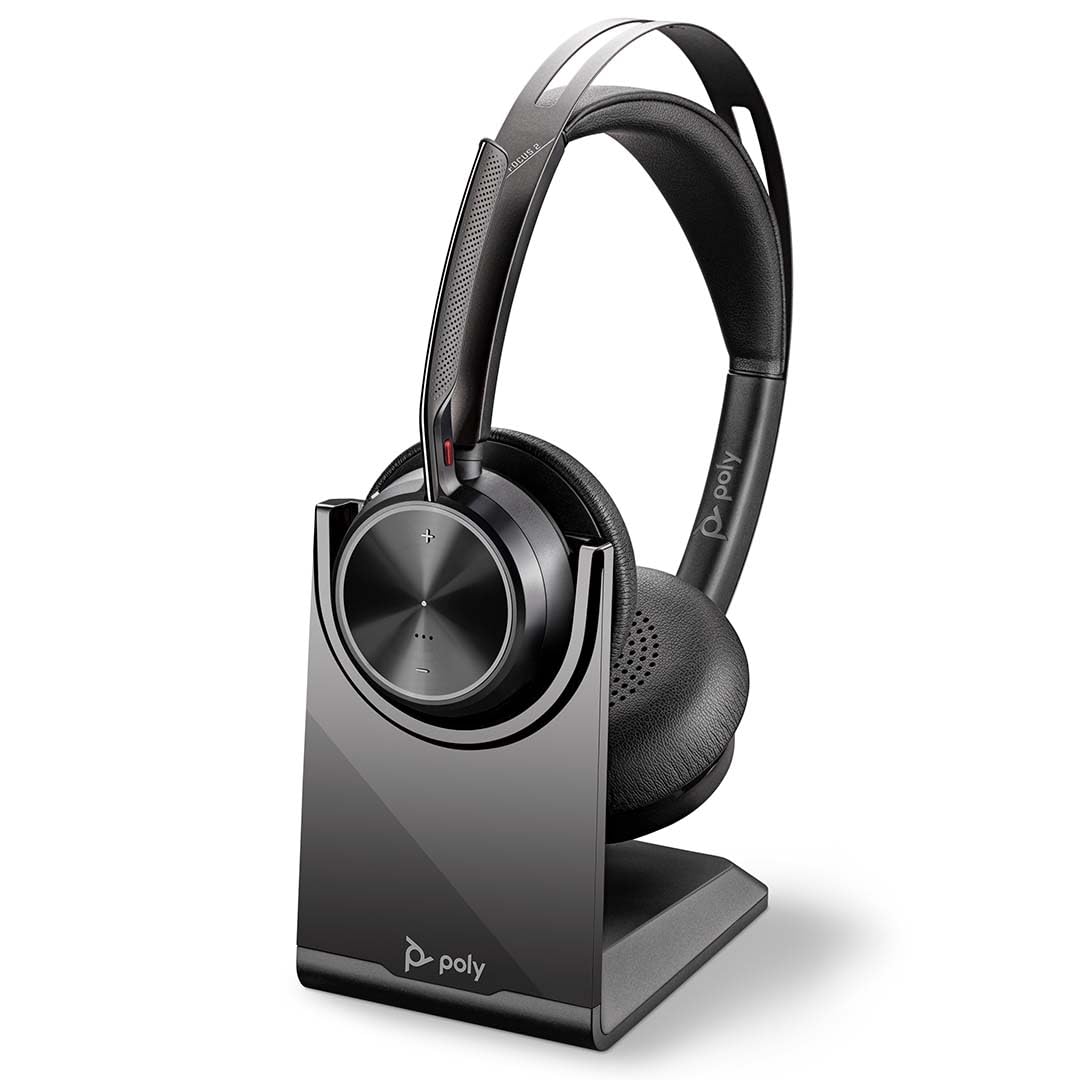 Poly Voyager Focus 2 USB-C-C Headset USB-C/A Adapter Charging Stand (A