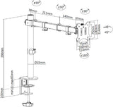 Amer Support de monture de moniteur LCD simple Entièrement réglable/Inclinable/Articulé