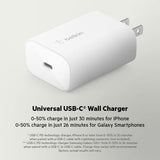 Bloc chargeur USB-C Belkin 25W - Livraison d'énergie avec PPS charge ultra-rapide