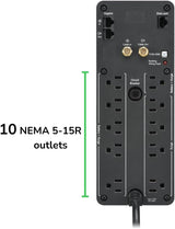APC UPS 1500VA/900W Pure Sine Wave UPS for Computer, Electronics, BR15