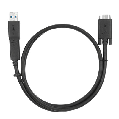Targus USB-C Male to USB-C Male Cable with Screw and USB-A Tether, 1M