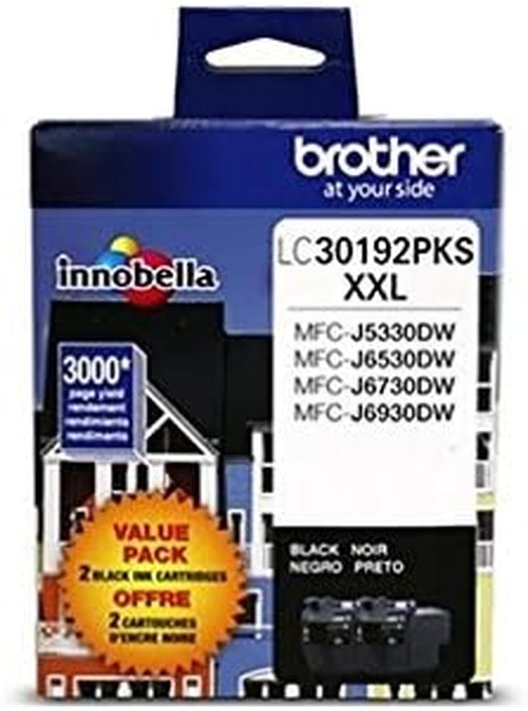 Brother LC30192PKS High Yield Black Ink Cartridge 2-Pack